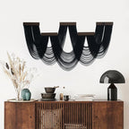 HVEST Large Macrame Wall Hanging Boho Decor, Black Bohemian Macrame Wall Art Geometric Modern Craftsmanship Handmade Woven Tapestry for Bedroom Living Room Backdrop, 53W x 28L inches