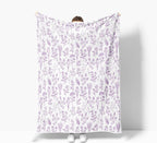 Floral Fuzzy Blanket Purple Floral Throw Blanket, Botanical Flowers Blankets, Soft, Flannel, Warm, Boho Flowers Bed Blankets All Season for Couch Bedroom Living Room 60X90 Inch