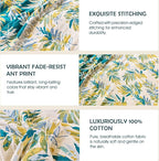 Boho Throw Blanket - 100% Cotton Throw Blankets for Bed Couch, 50"x60" Soft Muslin Lightweight Spring Throw Blanket, Cozy Plant Printed Bohemain Bedding Decor Green Throw Quilt
