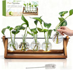 Plant Propagation Station, Propagation Vases for Plants, Unique Gardening Birthday Gifts for Women Plant Lovers Mom Best Friend - 5 Bulb Glass Vases