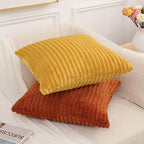 Simmore Decorative Spring Throw Pillow Covers 12x20 Set of 2, Soft Natural Plush Flannel Double-Sided Fluffy Lumbar Pillow Covers for Couch Sofa Living Room, Mustard Yellow