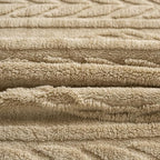 YUSOKI Queen Size Blanket Single Layer,Weight(4.4lb),370GMS-3D Stylish Design for Gift Home Decor (Tan,90"x90")