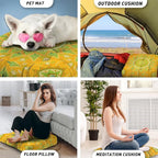 Mandala Meditation Cushion, Boho Meditation Mat, Meditation Pillows for Sitting on Floor, Cushions for Sitting in Home and Outdoor, Square Floor Pillow Cushion Seating for Yoga Accessories 22'' X 22''