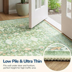 Lessymo 5x7 Washable Area Rug with Non Slip Backing,Soft Boho Indoor Carpets for Living Room Bedroom Nursery, Kid and Pet Friendly, Light Green