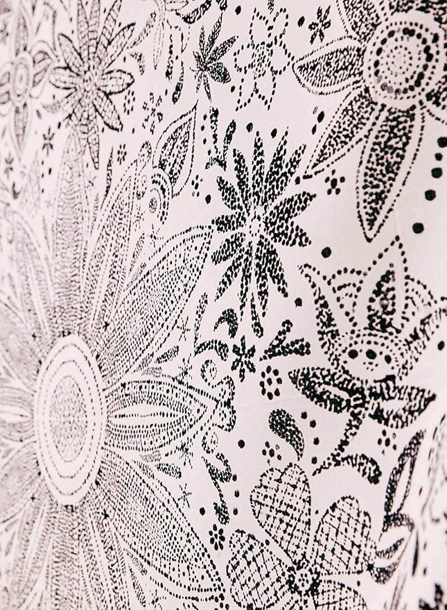 Neasow Bohemian Tapestry Wall Hanging, Beige White Floral Tapestry with Dotted Daisy Medallion Print Bedroom Boho Hippie Home Decor, 50×60 inches