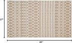 Cotton Morroccan Area Runner Rug 27x45 Inches - Beige, Non Slip Soft & Sturdy Patio Runners Ideal for Hallways, Entryway, Kitchen, Bedroom | Machine Washable Neutral Boho Door Mat for Bathroom