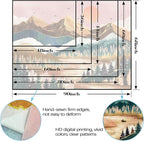 Zussun Mountain Tapestry Nature Forest Tree Tapestries for Bedroom Aesthetic Sunset Tapastry's Wall Hanging Orange and Green Landscape Wall Tapestry for Living Room Dorm (Orange, 48'' × 36'')