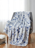 Serafina Home Bohemian Fleece Throw Blanket: Boho Velvety Soft Tie Dye Design, Purple Blue White, 50" x 70" (Tie Dye)