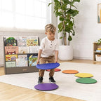 ECR4Kids SoftZone Colorful Floor Pads, Round, Flexible Seating, Assorted, 6-Piece