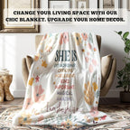 Inspirational Gifts for Women, Boho Inspirational Blanket, Birthday Gifts for Women Sister Grandma, Flower Motivational Positive Throw Blankets for Girly Room Bedroom Home Decor, 50x60 in