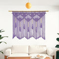Youngeast Large Macrame Wall Hanging Boho Woven Tapestry Bohemian Macrame Wall Decor Handmade Tassel Tapestry Home Decoration for Bedroom Living Room 39"X31" (Wood Dowels Not Included) (Purple)