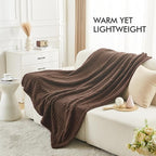 lifein Throw Blanket for Couch-Dark Brown Boho Throw Blanket, Soft Fleece Plush Lightweight Blankets&Throws for All Seasons, Fuzzy Decorative Blankets for Livingroom Bed Sofa Chair (50x60, Dark Brown)