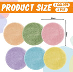 JarThenaAMCS 6Pcs Pastel Student Carpet Seats 16" Round Floor Seats Soft Circle Floor Rug Mats for Classroom Group Activity Learning Play Areas Supplies