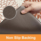 KIMODE Kitchen Mats for Floor Anti Fatigue, 17"x47"+17"x29" Dahlia Floral Kitchen Floor Mats,Farmhouse Kitchen Rugs Non Slip Cushioned, Comfort Standing Desk Mat for Sink, Laundry, Desk Orange