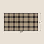 2x4 Entryway Runner Rug, Front Door Runner Indoor Entrance, Washable Checkered Bathroom Rug Non Slip, Non Shedding Jute Black and Tan Buffalo Plaid Door Mat