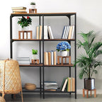 2 Pcs Wood Plant Stands Indoor Mid Century Modern Holders for Plants Wooden Flower Stands, Boho Rustic Wooden Stool for Plant Pot Holder(Large Fit 5-15 Inch Pot, Small Fit 3-8.2inch)
