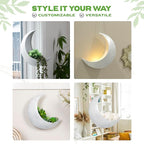 Hanging Moon Planter for Moon Room Decor - Great for Succulents, Air Plant, Mini Cactus, Faux, Artificial Plants-Boho Hanging Planters for Indoor Plants, Witchy Gifts for Women, Birthdays,Plant Lovers