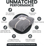 Gold Case Throw Blanket for Bed - 100% Recycled Turkish Cotton Blanket - Elegant Lightweight Soft Throw Blankets for Bed & Living Room - Twin Size Cozy Blankets - 71x90 - Black