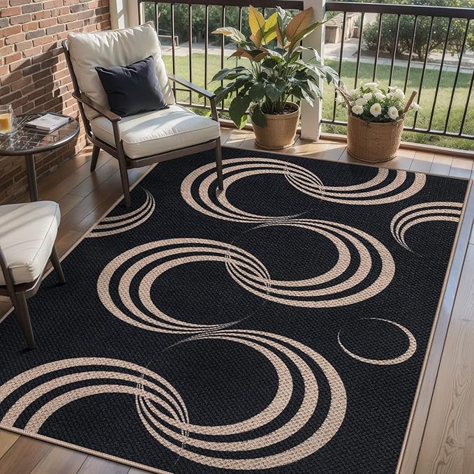 Tangsoo Easy Jute 3x5 Rug for Bedroom,Non Slip Rubber Backing Thin Indoor Outdoor Small Area Rug,Farmhouse Washable Throw Carpet for Front Porch Patio Entryway Balcony Living Room