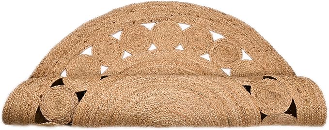Jute Braided Area Rug, 4 feet Round, Stain Resistance Artisan-Crafted Natural Boho Area Rug,Tailored for Entryways, Living Room, Bedroom, Farmhouse Vintage Interiors, Reversible Design
