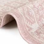 Rugs.com Outdoor Aztec Collection Rug – 6' x 9' Pink Flatweave Rug Perfect for Living Rooms, Large Dining Rooms, Open Floorplans