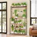 Large Plant Stand Indoor with Grow Light , 72" Tall Metal Plant Shelf, 5 Tiers 12 Pots Holder, Heavy-Duty Rectangle Display Rack for Living Room, Patio, Corner