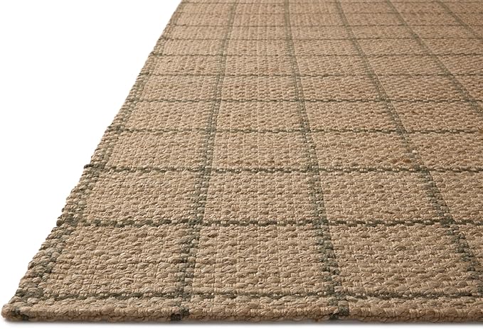 Loloi Chris Loves Julia Fletcher Collection FLE-01 Natural/Olive 7'-9" x 9'-9", .37" Pile Height, Area Rug