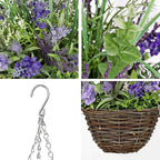 Briful Artificial Hanging Basket for Outdoor, Realistic Hanging Lavender Plant, Rustic Woven Basket, 19.6'' Artificial Hanging Flowers for Porch, Patio, Farmhouse & Indoor Decor