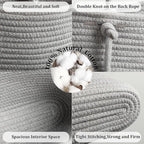 Hanging Baskets for Organizing,3-Tier Woven Cotton Wall-Mounted Storage Organizer Bag Decorative,Kitchen,Living Room,Bedroom,Nursery