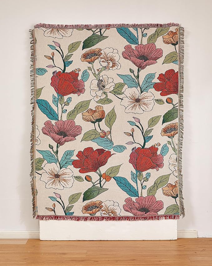 Erke Chair Recliner Cover Boho Throw Blanket Hippie Living Room Decor Wall Hanging Tapestry Outdoor Picnic Camping Rug Mattress Beach Towels Sofa Furniture Slipcover Bohemian 50”x70” The Floral