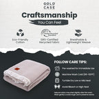 Gold Case Throw Blanket for Bed - 100% Recycled Turkish Cotton Blanket - Elegant Lightweight Soft Throw Blankets for Bed & Living Room - Queen Size Cozy Blankets - 90x90 - Beige