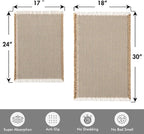 MIULEE Set of 2 Waffle Bathroom Rugs, Boho Bath Rugs Non Slip Washable, Super Absorbent Bath Mats, Ultra Soft Rubber Backed Shower Mats for Bathroom Floor, Tub, Brown & White, 17"x24"+18"x30"