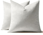 MIULEE Velvet Throw Pillow Covers 18x18 Inch, Pack of 2 - Greyish White, Soft Solid Decorative Pillow Covers Cushion Cases Modern Luxury Home Decor for Spring Couch Sofa Bedroom Livingroom