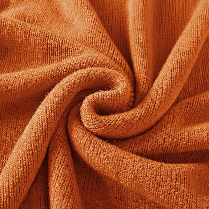 Homiest Decorative Knitted Throw Blanket with Fringe, Lightweight & Soft Acrylic Knit Blanket Tassel for Couch, Sofa, Bed (Dark Orange, 50 x 60 Inch)
