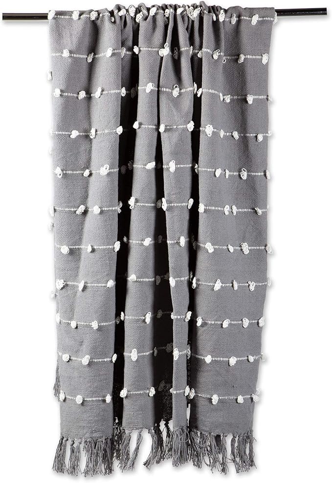 DII Woven Loop Throw Collection, 50x60, Gray