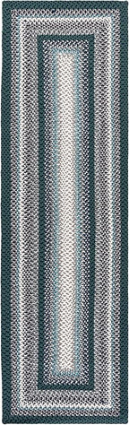 SAFAVIEH Washable Rug Outdoor Braided Collection - 2'3" x 8' Runner, Teal & Multi, Handmade & Reversible, Non-Shedding & Easy to Clean, Ideal for Patio, Backyard, Mudroom (BRD308J)