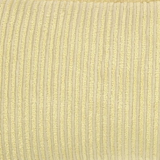 Better Trends Jullian Collection is Super Soft and Light Weight in Bold Stripes Design 100% Cotton Tufted Unique Luxurious Machine Washable Tumble Dry, Standard Sham, Yellow