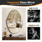 Delma Irregular Wall Mirror, 36"x24" Asymmetrical Wavy Cloud Design, Frameless Decorative Mirror for Bathroom, Bedroom, Living Room & Entryway, Modern Boho Wall-Mounted