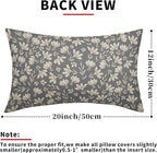 Grey Gray Pillow Covers 12x20 Set of 2 Vintage Floral Rustic Old Style Cute Flower Print Rectangle Decorative Outdoor Pillowcases Seasonal Farmhouse Throw Cushion Case Couch Sofa Bed Decor