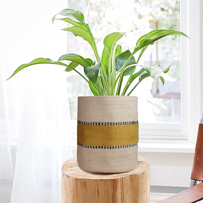 Planter Basket Modern Woven Basket for 10" Flower Pot Indoor Planters, 12” x 12” Storage Organizer Basket Rustic Home Decor, Boho Chic Storage Earth-Friendly Cotton ECO-Twist Planter