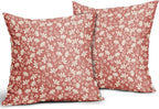 Coral Pink Pillow Covers 20x20 Set of 2 Vintage Floral Rustic Old Style Cute Flower Print Decorative Outdoor Pillowcases Seasonal Farmhouse Throw Cushion Case Decor for Couch Sofa Bed