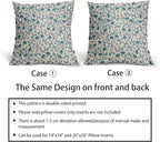 Navy Blue Teal Floral Pillow Covers 20x20 Set of 2 Vintage Rustic Old Style Cute Small Flower Print Decorative Outdoor Pillowcases Farmhouse Throw Cushion Case Decor for Couch Sofa Bed