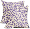 Purple Floral Pillow Covers 20x20 Set of 2 Vintage Rustic Old Style Cute Small Flower Purple Cream Print Decorative Outdoor Pillowcases Farmhouse Throw Cushion Case Decor for Couch Sofa Bed