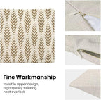 BETGINY Tan Khaki Boho Pillow Covers 18 x 18 Inch Pack of 2, Bohemian Ethnic Herringbone Pattern Decorative Throw Pillow Covers Linen Modern Geometry Farmhouse Outdoor Pillowcase for Sofa Couch Decor
