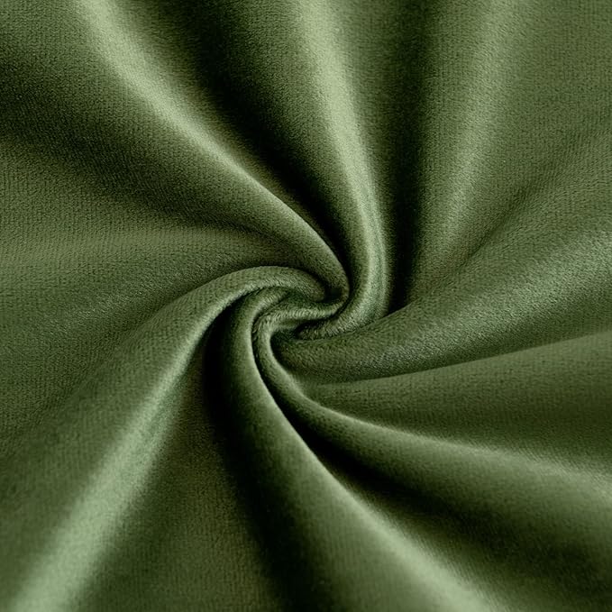 MIULEE Moss Green Decorative Velvet Throw Pillow Covers Soft Pillow Covers Spring Soild Square Cushion Case for Spring Sofa Bedroom 20x20 Inch 50x50 cm