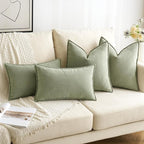 MIULEE Pack of 2 Sage Green Decorative Pillow Covers 18x18 Inch Soft Chenille Luxurious Couch Throw Pillows Farmhouse Cushion Covers with Elegant Design for Sofa Bedroom Living Room Spring Home Decor