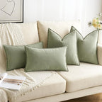 MIULEE Pack of 2 Sage Green Decorative Pillow Covers 26x26 Inch Soft Chenille Luxurious Couch Throw Pillows Farmhouse Cushion Covers Euro Shams Elegant Design for Sofa Bed Living Room Spring Decor