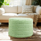Asuprui Pouf Ottoman Foot Rest – Plush Round All-in-one Foam Stool for Cozy Lounging, Floor Pouf & Chic Decor (Sage Green)