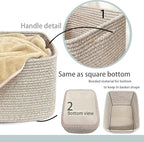 COMFY-HOMI Square Woven Cotton Rope Basket for Organizing, Gift Baskets for Handles, Empty Gift Baskets, Toy Basket for bins|13.5" x 11" x 9.5" home decor for Living Room, Bathroom
