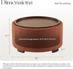 30 Inch Round Storage Ottoman Coffee Table, Modern Boucle Ottoman with Lift-Off Lid and Solid Wood Legs for Living Room, Bedroom, Corners, Apartments (Orange)